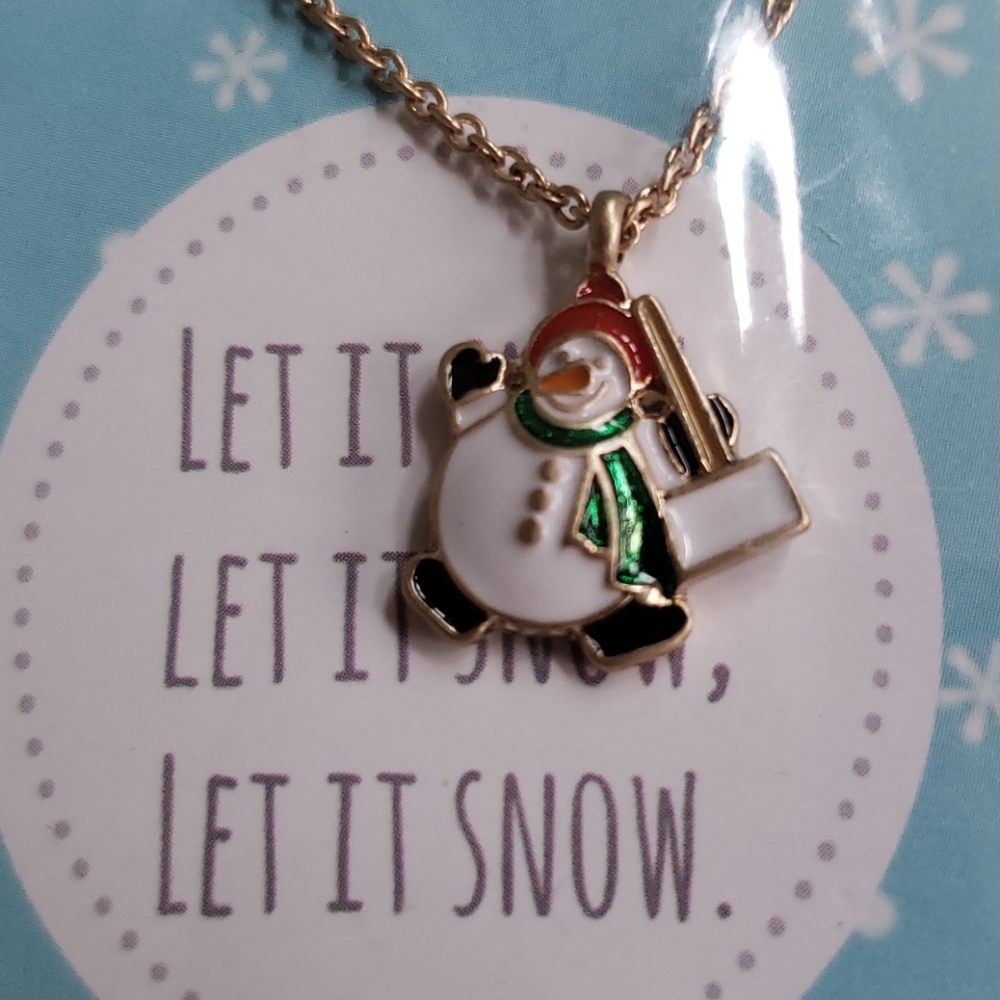 NWT janemarie kids snowman necklace,